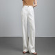 Yue Feixue ແອວສູງ linen 100% ກາງເກງຂາຊື່ບາງ