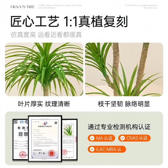 Simulated green plant Dracaena landscaping high-end light luxury