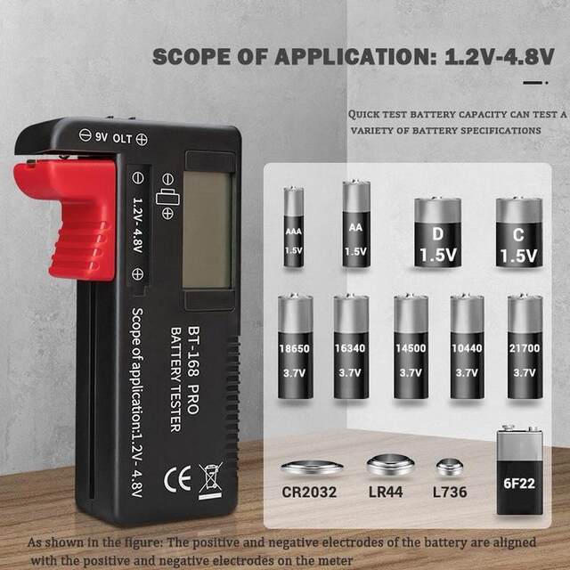 High-precision battery level tester BT168PRO second-second test general AAAAA5 No. 7 lithium battery 18650