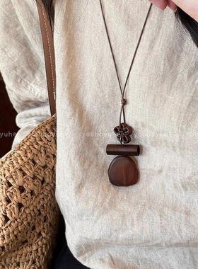 新中式镂空圆形吊坠项链女大气