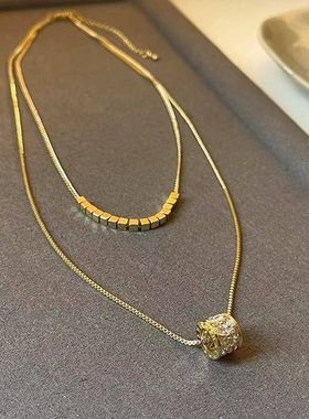 双层叠戴项链女款2026新款毛衣