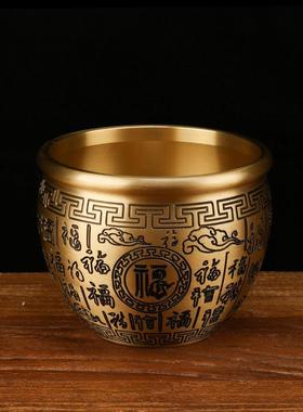 铜缸黄铜缸百福铜缸元宝缸福禄寿喜缸家居饰品摆件