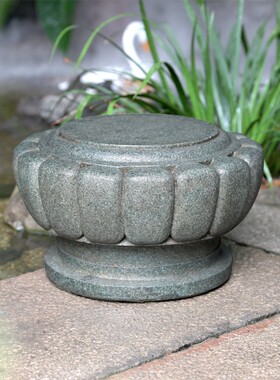 中式仿石柱底座祥云展示柱复古盆景底架户外庭院花架装饰落地摆件