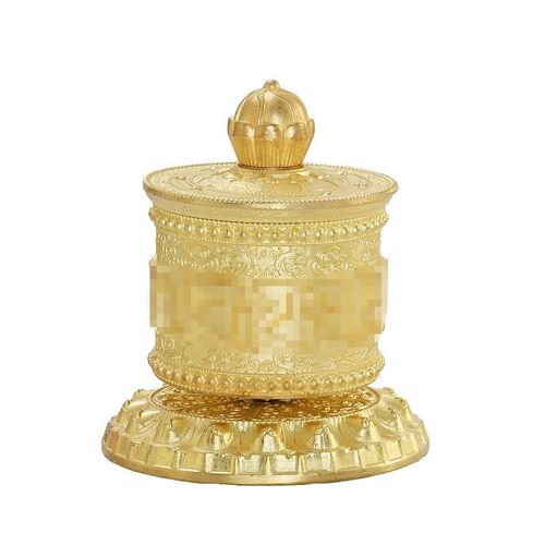 黄铜指捻转轮六字真言转金筒家用摆件转金轮车载藏族转简经轮小号 - 图2