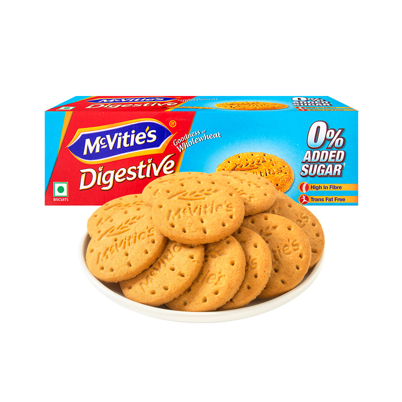Mcvities麦维他0蔗糖添加消化饼干150g 办公休闲零食下午茶