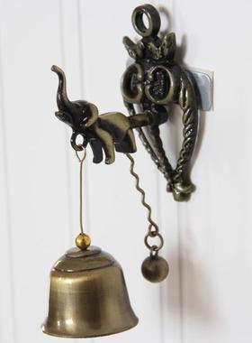 复古怀旧风格动物门铃铛金属铁铃铛风铃挂饰墙壁马大象猫头鹰造型