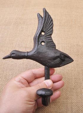 美式乡村铸铁挂钩铁艺动物挂饰酒吧花园个性壁挂墙饰章鱼猫狗