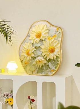 法式奶油风花卉卧室床头桌面肌理摆件画高级感餐厅客厅治愈系挂画