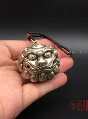 仿古铜铃铛 白铜铃铛挂件 创意兽面小铃铛仿老铜铃铛
