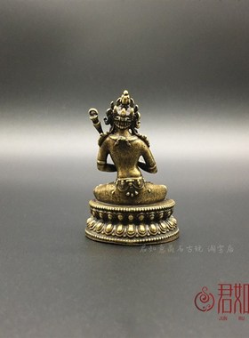 纯铜增福慧度母佛像摆件黄铜度母菩萨铜佛像迷你佛祖迷你佛像铜器