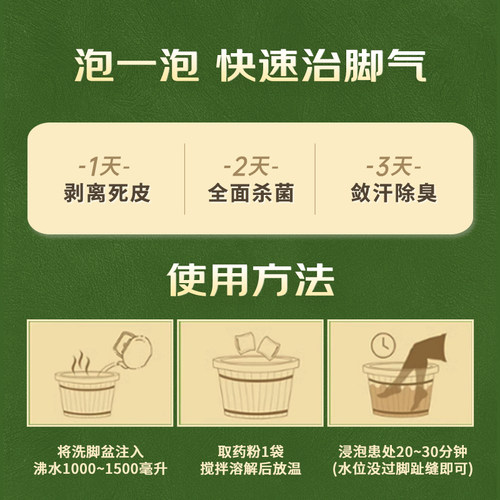 九芝堂足光散专用官方感染止痒正品泡脚粉真菌脚气脚臭脱皮药包 - 图2