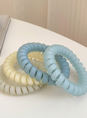 海盐蓝电话线发圈女高弹力