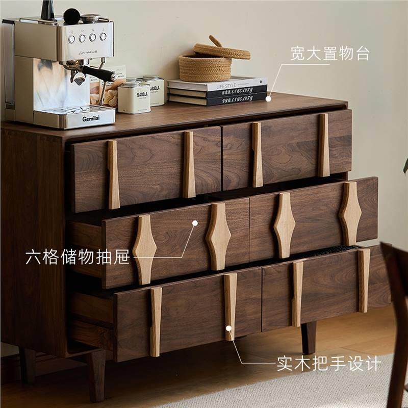 北美黑胡桃木客实木六柜复古厅卧室床尾樱桃物木收纳储抽屉GSJ斗,淘宝优惠券,粉丝福利购,淘宝优惠卷