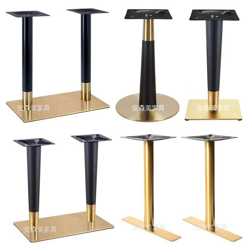 轻奢架不锈钢钛金餐脚圆盘底座餐桌脚3台西餐厅桌腿洽谈黑钛H315,淘宝优惠券,粉丝福利购,淘宝优惠卷