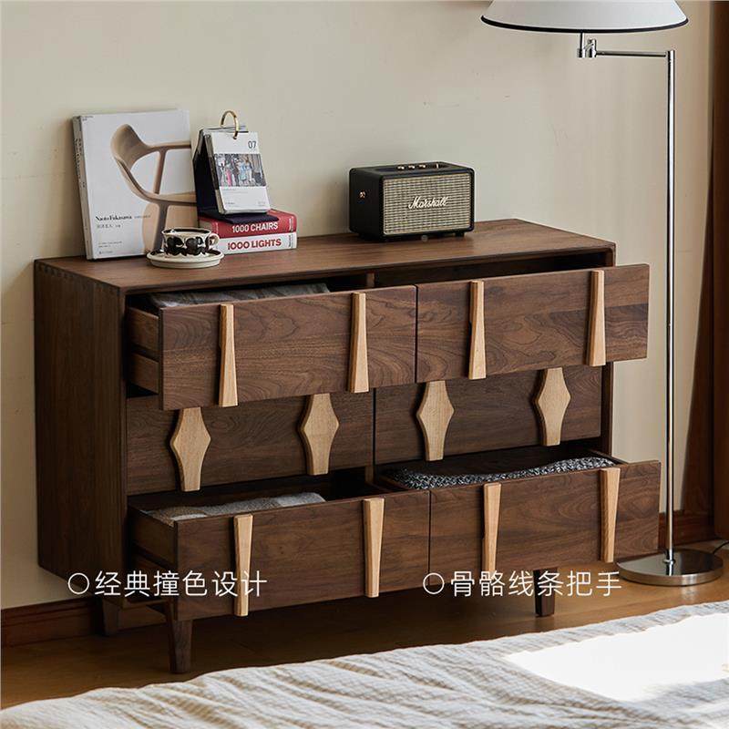 北美黑胡桃木客实木六柜复古厅卧室床尾樱桃物木收纳储抽屉GSJ斗,淘宝优惠券,粉丝福利购,淘宝优惠卷