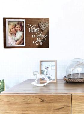 跨境母亲节木质爱心缠绕线相框摆件纪念相框可挂墙壁木制相框挂饰