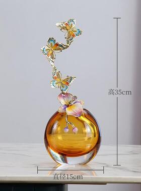 珐琅彩琉璃艺术品花瓶摆件高端电视柜客厅玄关柜高档装饰品摆件