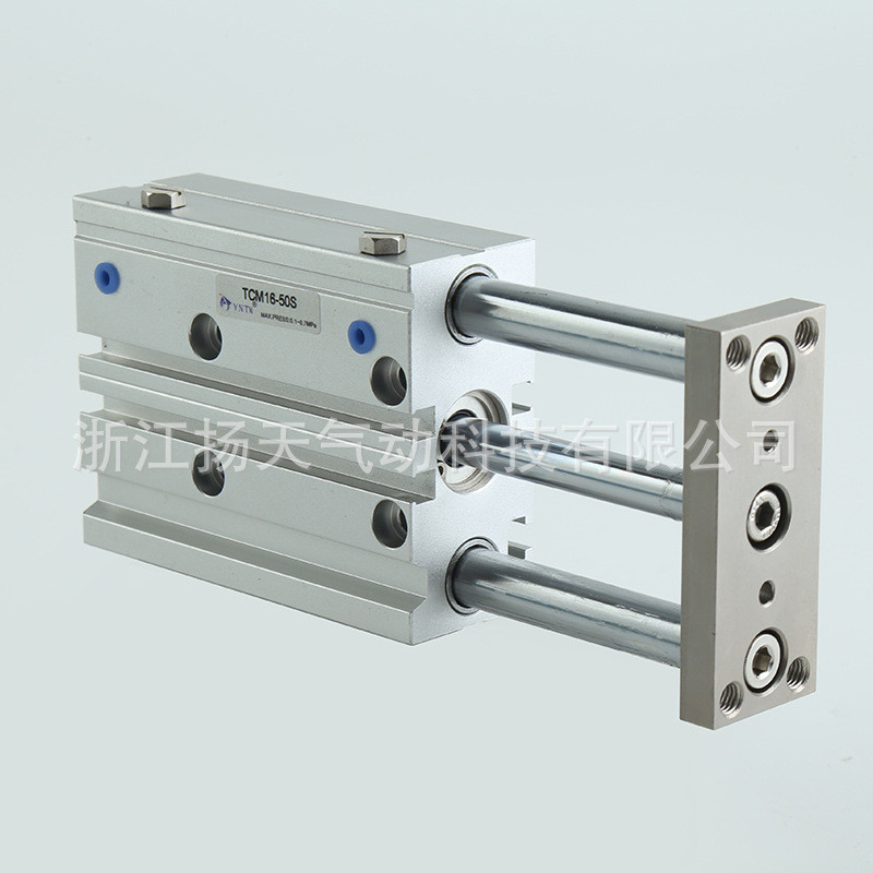 三轴三杆气缸TCM16X10/20/30/40/50/75/100/125S滚珠轴薄型带磁 - 图1