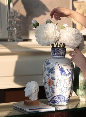 戊际法式中古树瘤皮木墩雕塑台家居客厅复古陶瓷花瓶底座装饰摆件