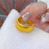 Gold clad silver glossy loach back tire ring as a gift