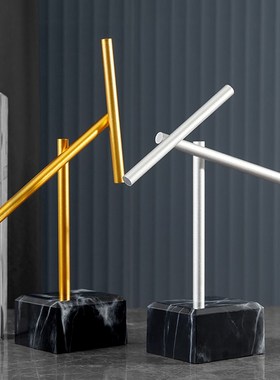 创意桌面摆d件永动机钢铁侠办公室科技感反重力自转动混沌摆装饰