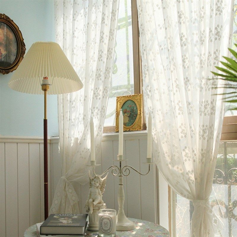 法式韩式公主风重工绣花款窗帘纱帘隔断帘N遮挡帘门帘透光不透人,淘宝优惠券,粉丝福利购,淘宝优惠卷