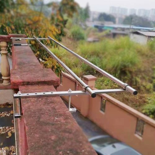 护栏晾衣架阳台侧装晾衣杆不锈钢室外窗户K石柱围栏双杆晒被挂衣 - 图3