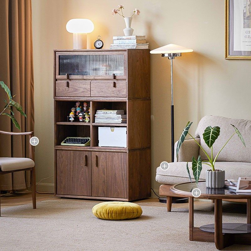 北美黑胡桃木组合电视柜樱桃木原木小户型卧室客厅落Z地储物书柜,淘宝优惠券,粉丝福利购,淘宝优惠卷