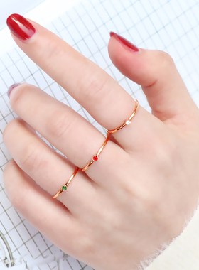 轻奢戒指女彩钻钛钢材质永不褪色