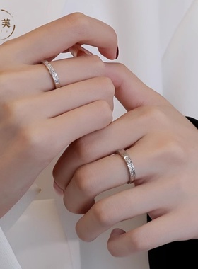 999纯银情侣戒指对戒小众个性