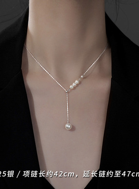 S999纯银珍珠项链新款爆款轻奢