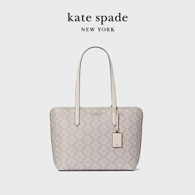 kate spade ks flower女士老花托特包单肩包大容量质感通勤休闲包