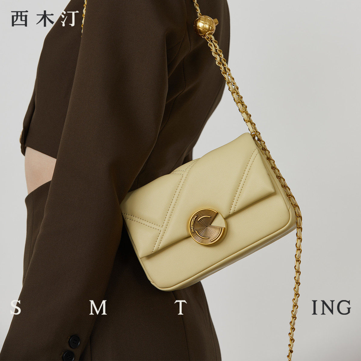 【西木汀】桃椰奶冻 小众链条包夏单肩包百搭斜挎,淘宝优惠券,粉丝福利购,淘宝优惠卷