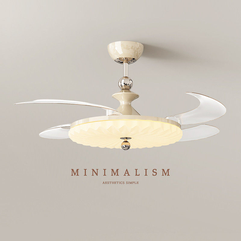 变频隐形餐厅风扇灯中古奶油风主卧室家用护眼全光谱吸顶灯吊扇灯,淘宝优惠券,粉丝福利购,淘宝优惠卷