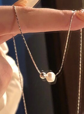 淡水珍珠项链女士999纯银轻奢小众高级感蛇骨链2025新款爆款足银