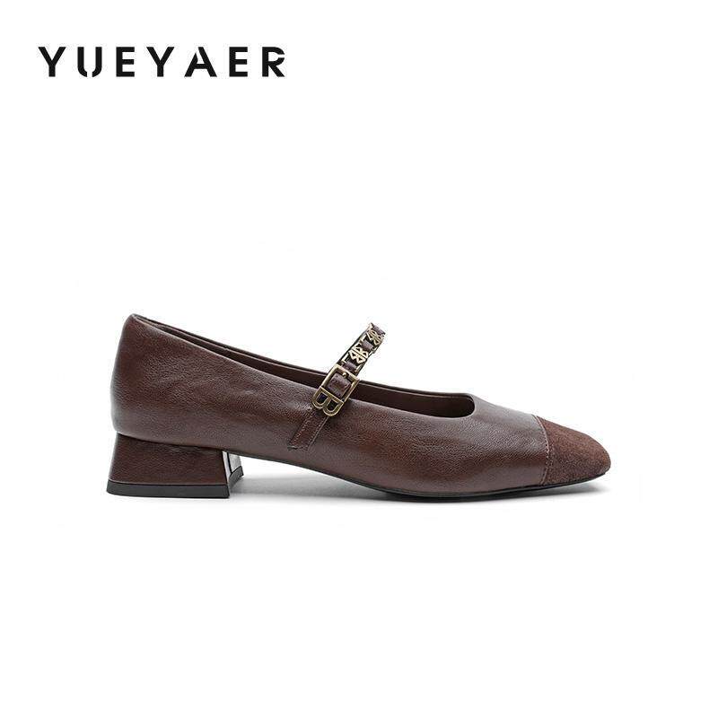 金属链条方头珍女鞋拼接一字带粗跟单鞋女低跟鞋,淘宝优惠券,粉丝福利购,淘宝优惠卷