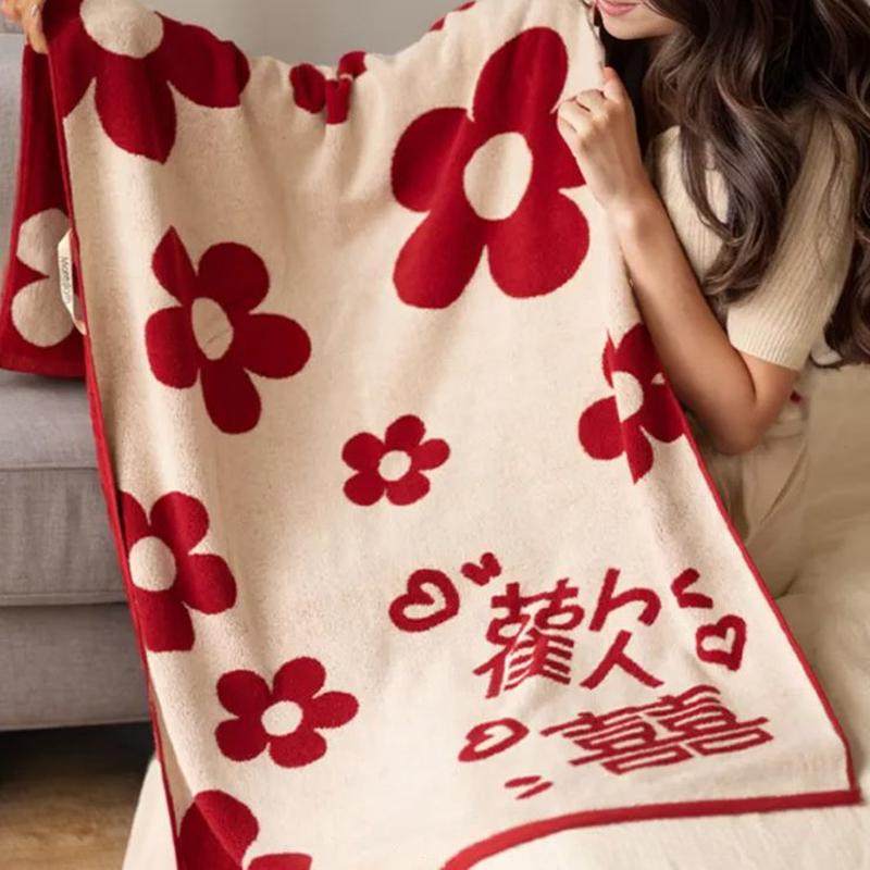 高档浴巾裹巾冬女秋毛巾红色一对大人情侣新款冬天陪嫁浴巾男结婚,淘宝优惠券,粉丝福利购,淘宝优惠卷