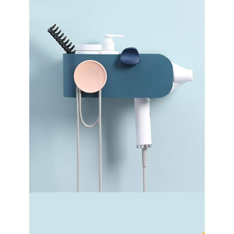 电吹风挂架浴室免打孔吹风机架卫生间厕所壁挂置物收纳架幽静深绿,淘宝优惠券,粉丝福利购,淘宝优惠卷