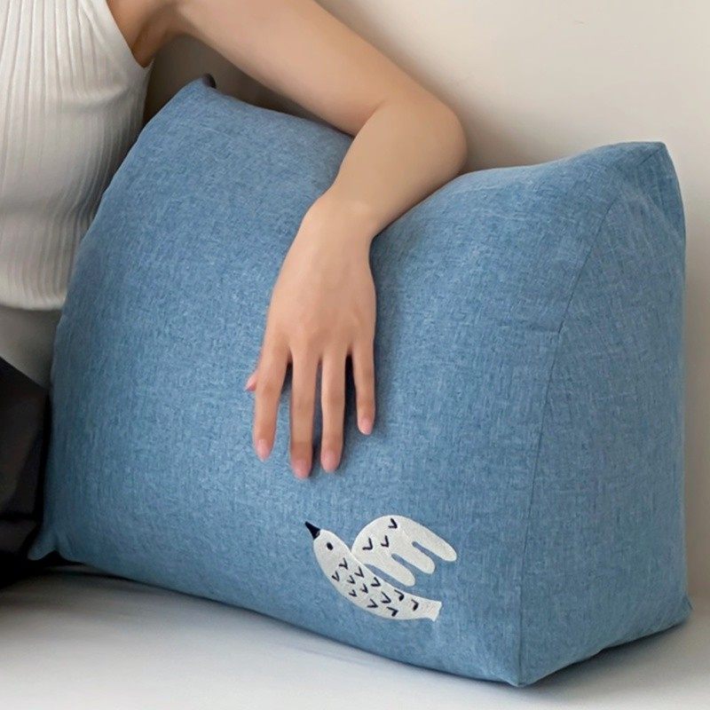 仿麻布三角靠包看书护腰靠枕床上软包床头靠背垫可拆洗沙发腰靠垫,淘宝优惠券,粉丝福利购,淘宝优惠卷