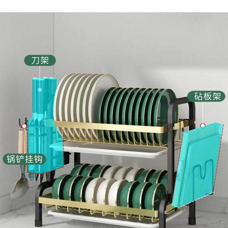 碳钢碗架沥水架晾放碗筷碗碟碗盘用品收纳盒厨房置物架3层,淘宝优惠券,粉丝福利购,淘宝优惠卷