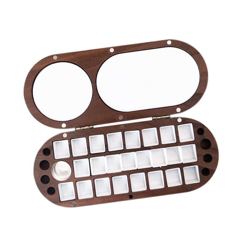 多功能水彩盒颜料分装盒24色2毫升固体分装盒黑胡桃 加厚不变型,淘宝优惠券,粉丝福利购,淘宝优惠卷