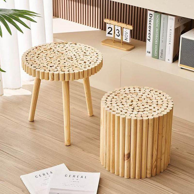 客厅落地摆件饰品旁两边几实木茶几软装原木侘寂房间民宿沙发风边,淘宝优惠券,粉丝福利购,淘宝优惠卷