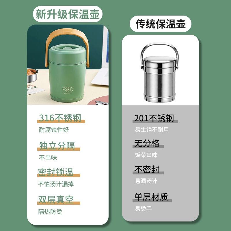 保温饭盒大容量保温桶24小时饭桶保温盒不锈钢带饭桶微波长效分格,淘宝优惠券,粉丝福利购,淘宝优惠卷