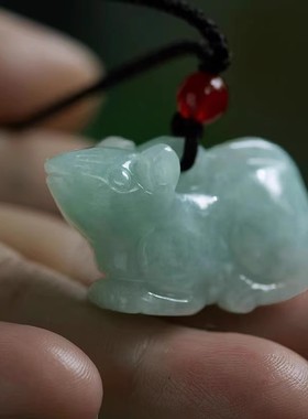 天然翡翠鸡吊坠 生肖鸡立体翡翠玉公鸡挂坠 玉石小鸡挂件 项链配