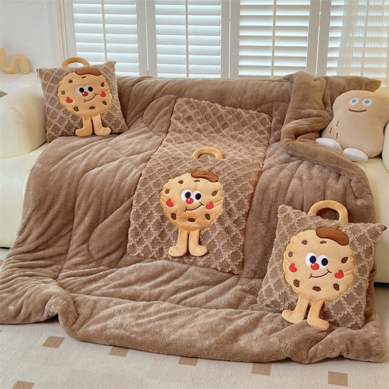 多功能抱枕被卡通曲奇汽车腰靠坐垫车载午休毯沙发空调被午睡被子,淘宝优惠券,粉丝福利购,淘宝优惠卷