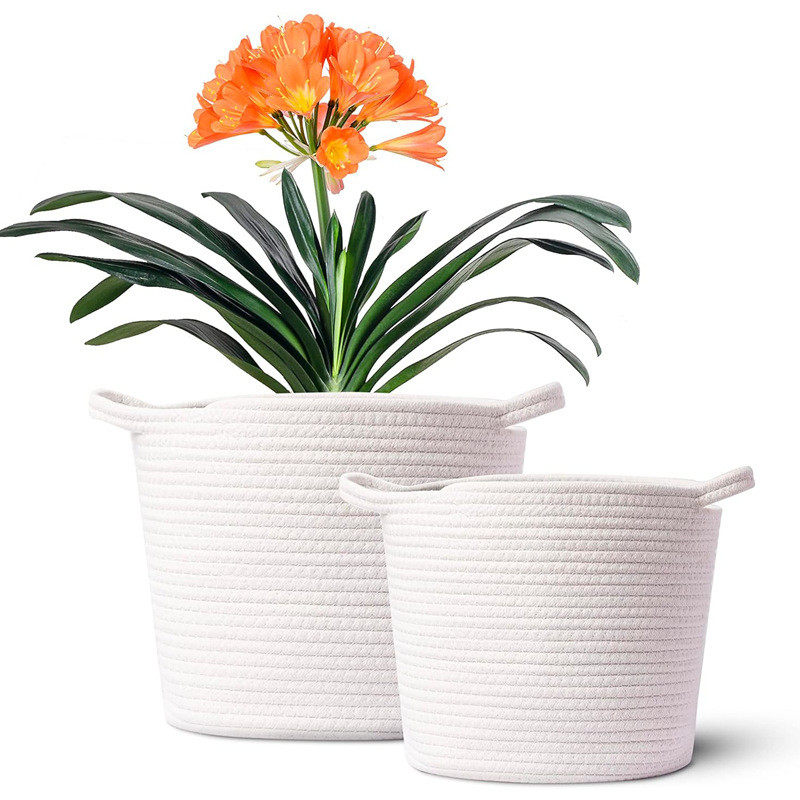 棉绳编织花盆编织花盆室内桌面花盆花篮套花盆套编织收纳篮,淘宝优惠券,粉丝福利购,淘宝优惠卷