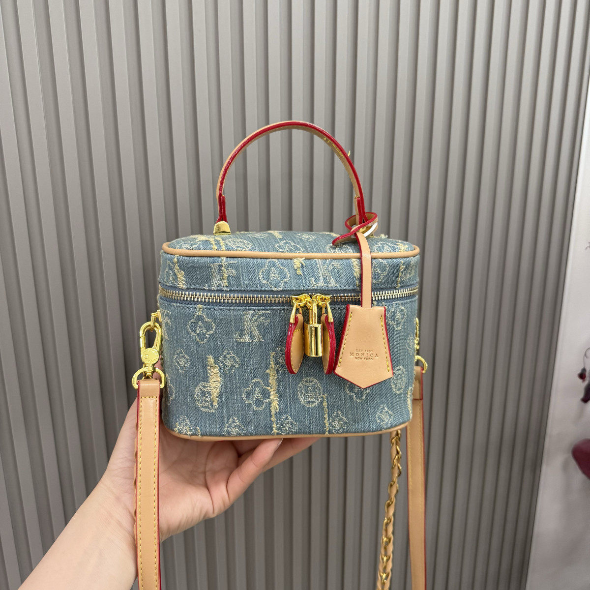 2025新款超火牛仔布迷你链条盒子包时尚百搭单肩斜挎高级感手提包,淘宝优惠券,粉丝福利购,淘宝优惠卷