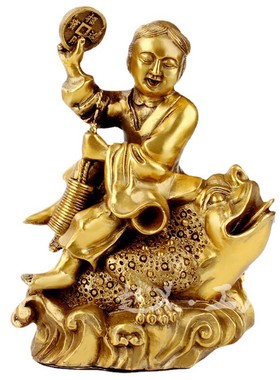 黄铜金蟾摆件刘海戏金蝉金蟾电视柜客厅装饰品家居工艺品摆件