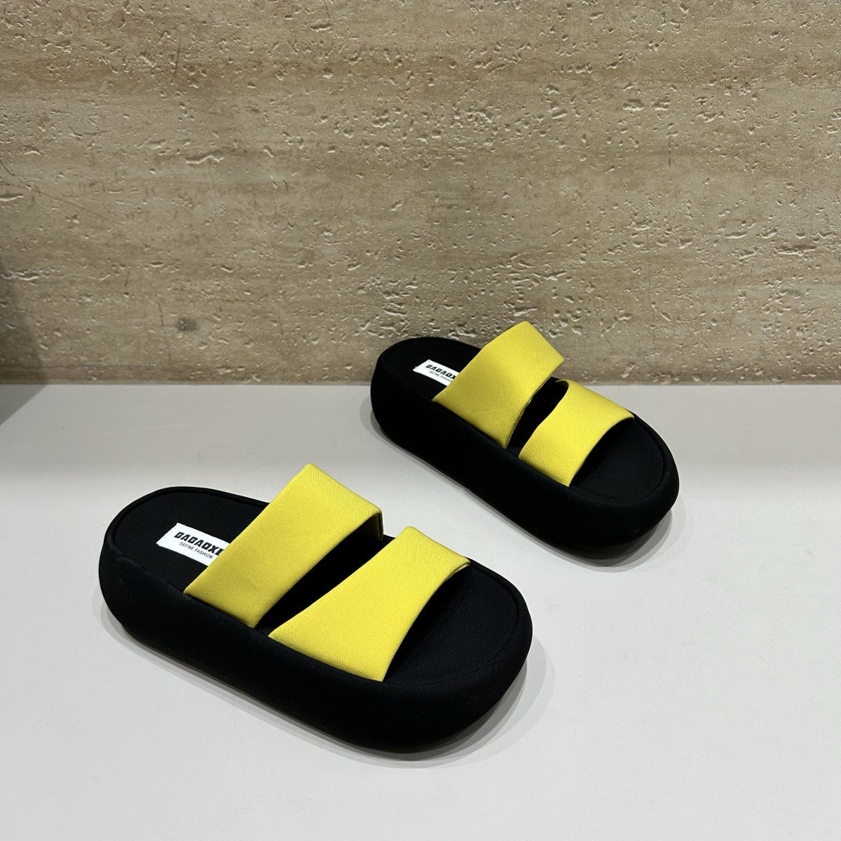 巴宝秀帆布凉拖鞋女2025夏季新款网红厚底拖鞋女百搭休闲沙滩鞋,淘宝优惠券,粉丝福利购,淘宝优惠卷