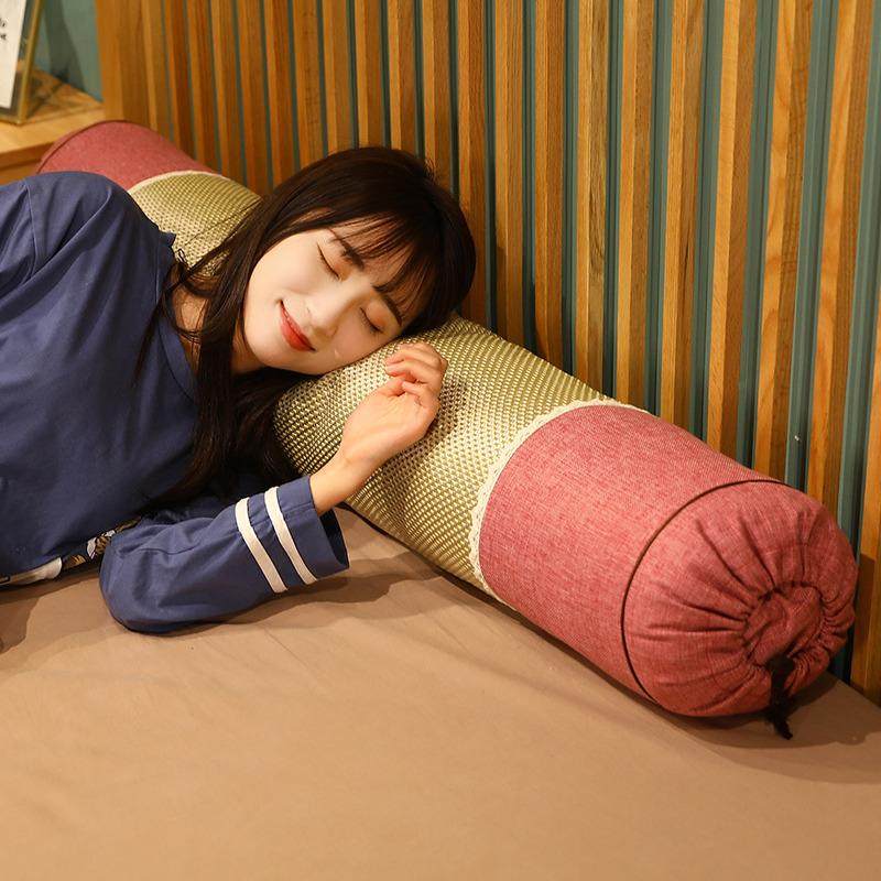 藤席布艺圆柱睡觉长条枕床上抱枕大枕头毛绒玩具娃娃女生夹腿玩偶,淘宝优惠券,粉丝福利购,淘宝优惠卷